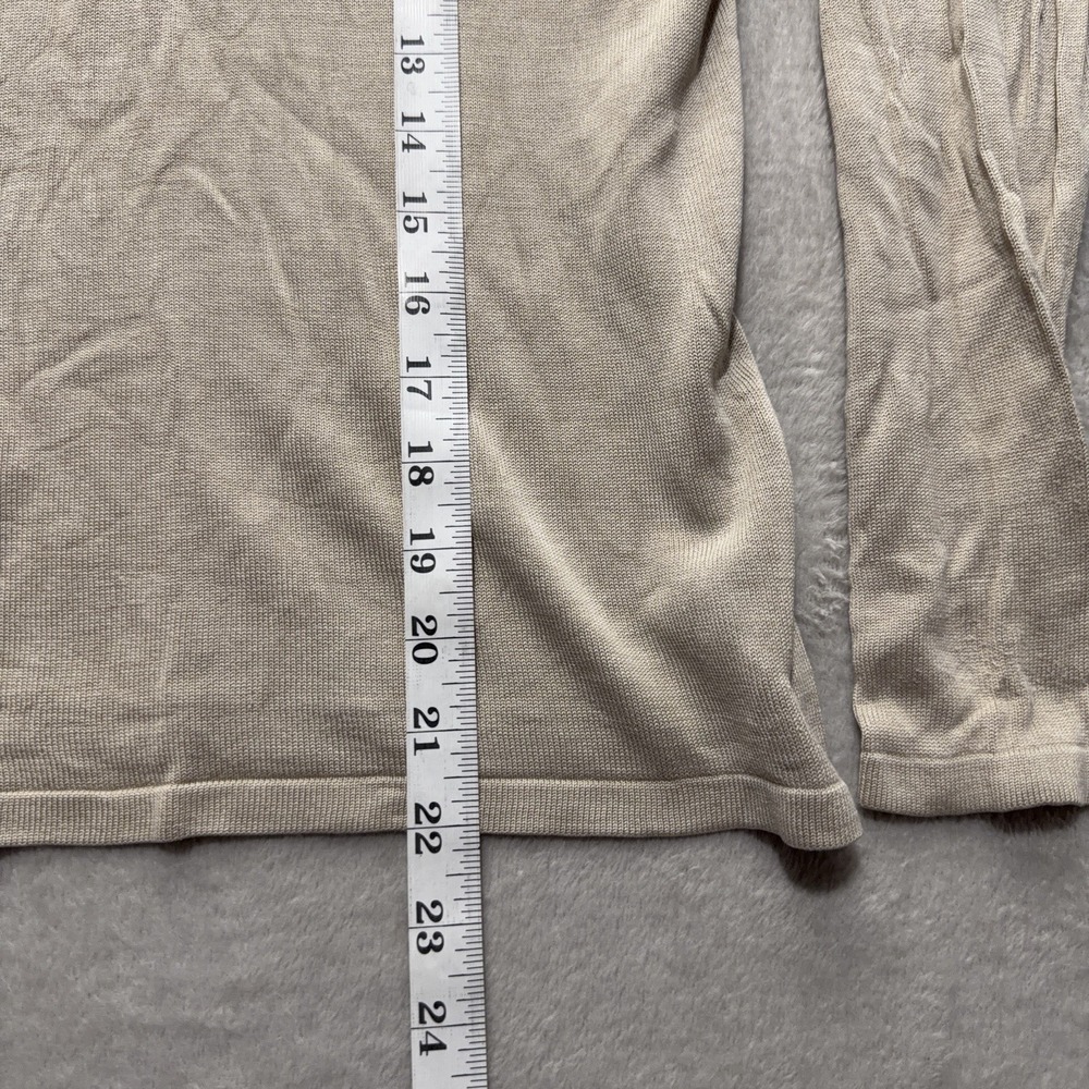 Windridge Mock Neck Sweater Womens M Tan 100% Silk Knit Vintage Preppy Casual - Picture 13 of 13